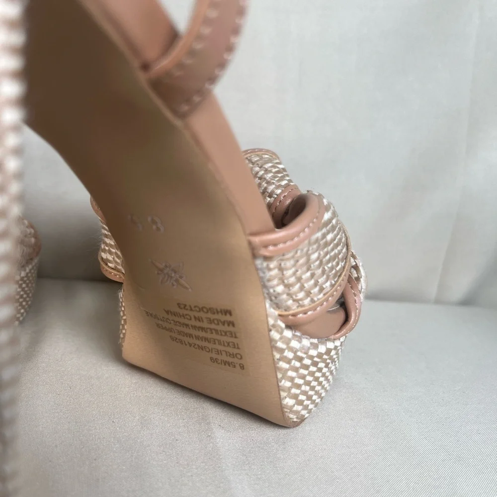 BCBGeneration Tan and Cream Platform Heels